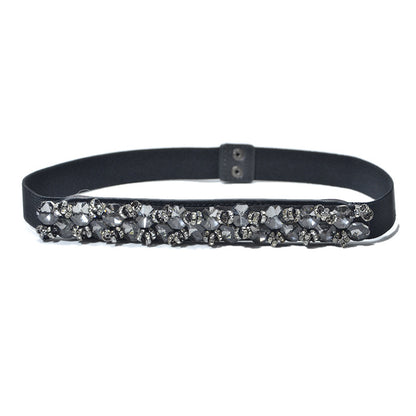 Diamond inlaid decorative elastic waist seal