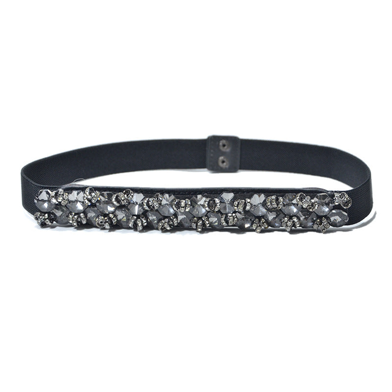 Diamond inlaid decorative elastic waist seal