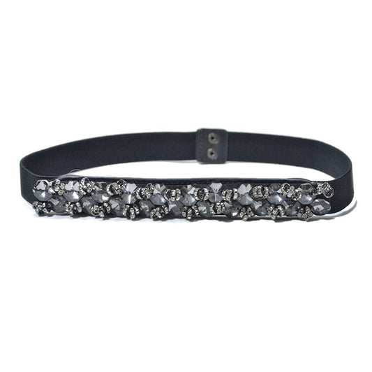 Diamond inlaid decorative elastic waist seal