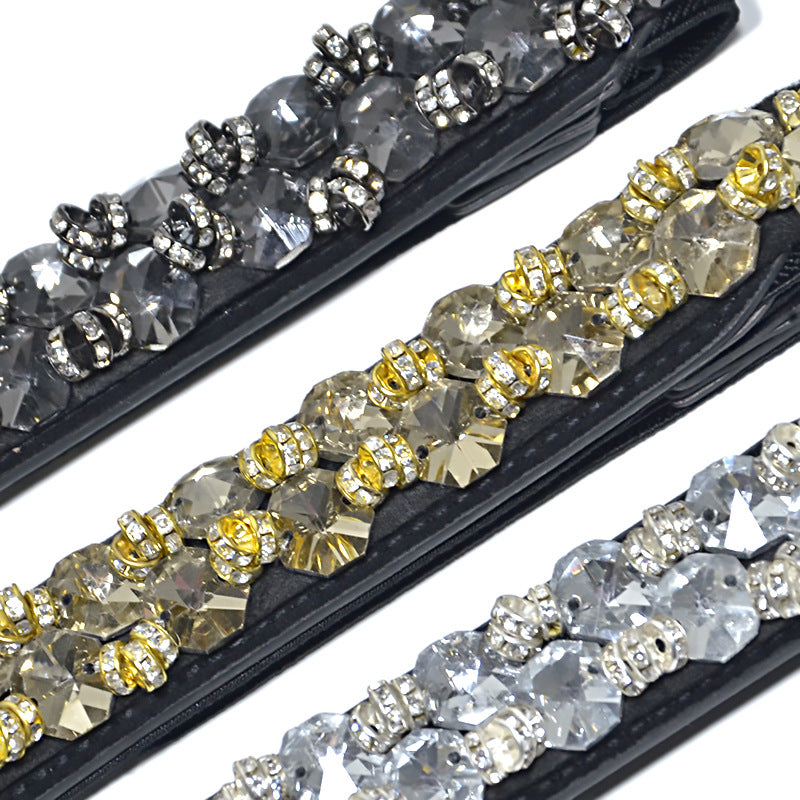 Diamond inlaid decorative elastic waist seal