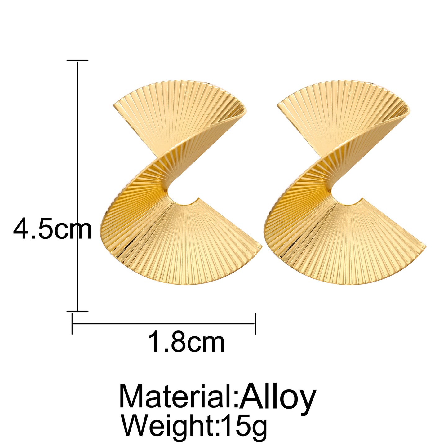 Punk Irregular Spiral Fan Leaf Earrings