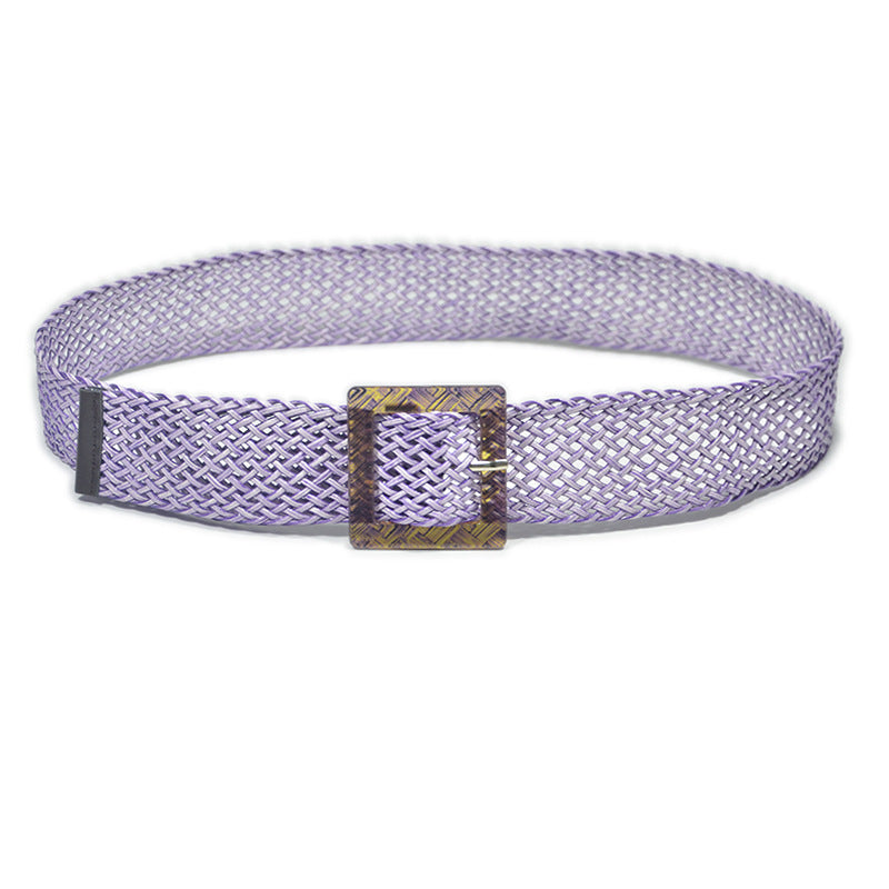 Pin buckle braided belt women