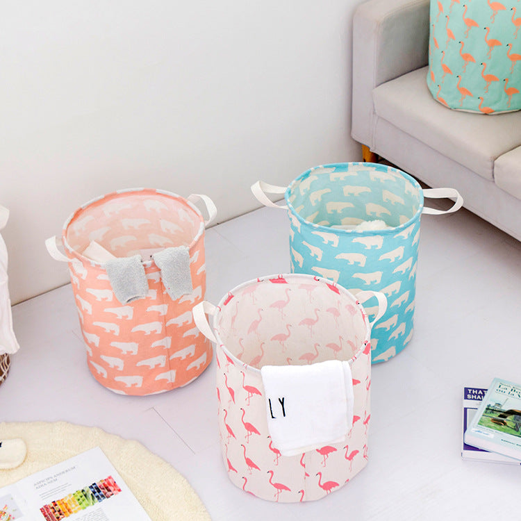 Foldable Waterproof Laundry Basket (Cotton Linen)