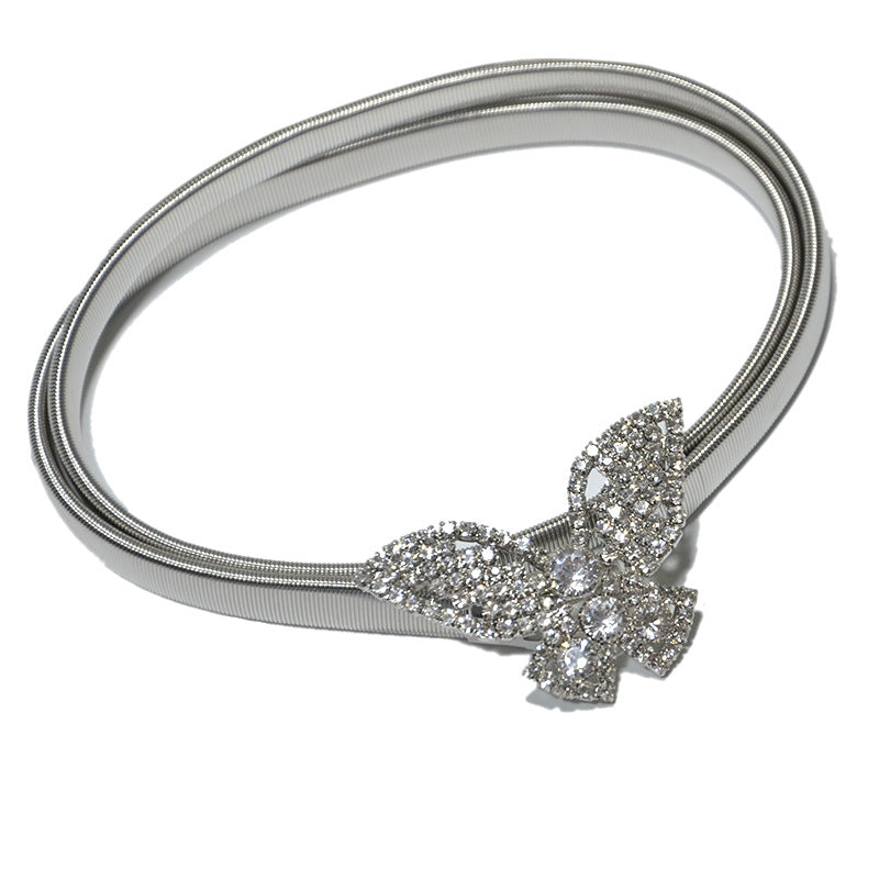 Flower bottom bow decorative waist chain