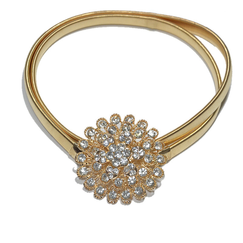 Flower bottom bow decorative waist chain