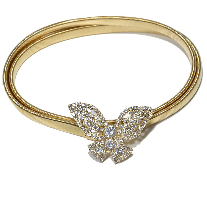 Flower bottom bow decorative waist chain