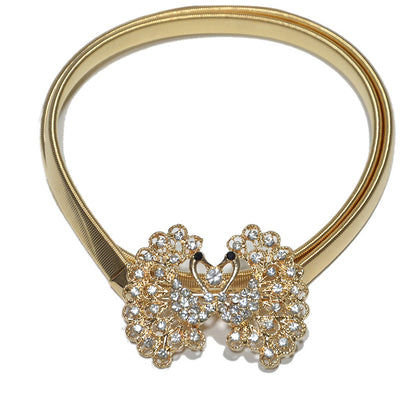 Sweet peacock trim waist chain