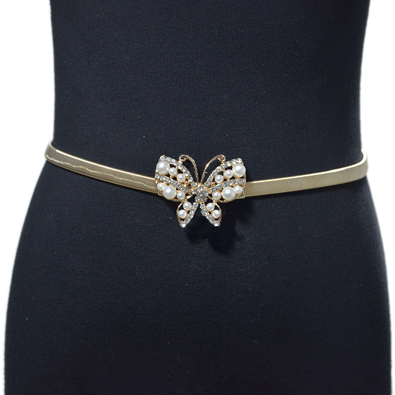 Butterfly decorative elastic waist chain