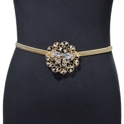 Flower bottom bow decorative waist chain