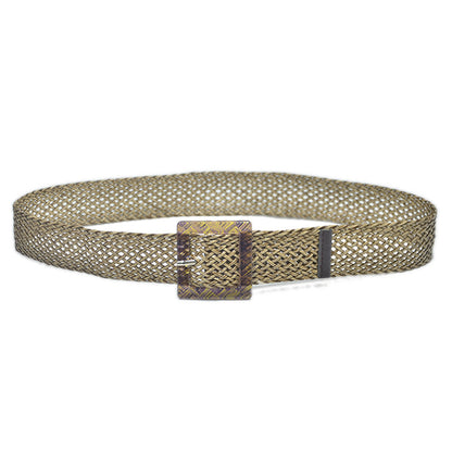 Pin buckle braided belt women