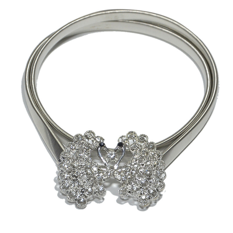 Flower bottom bow decorative waist chain