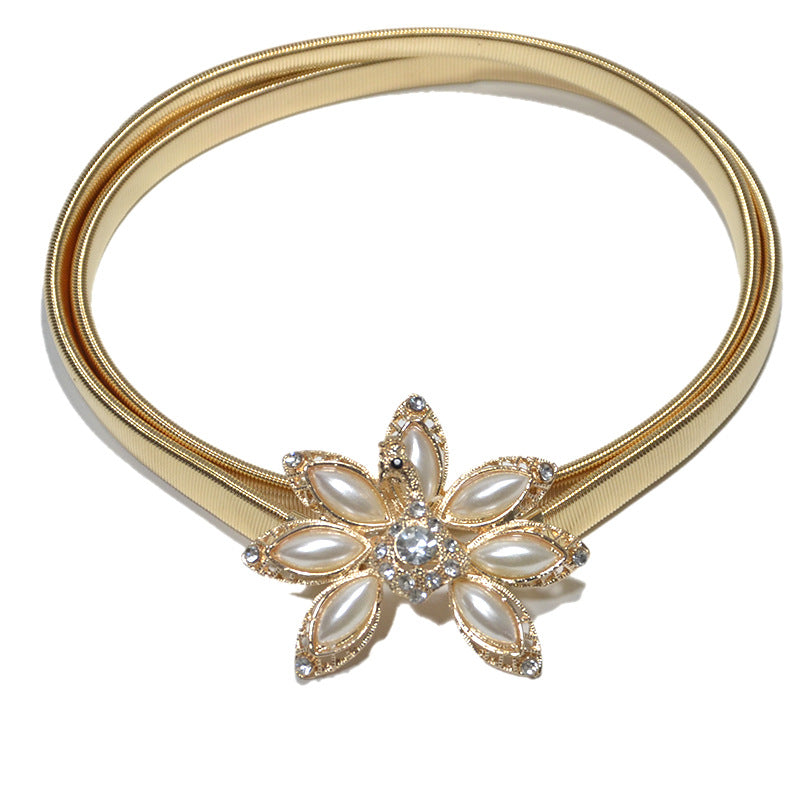 Flower bottom bow decorative waist chain