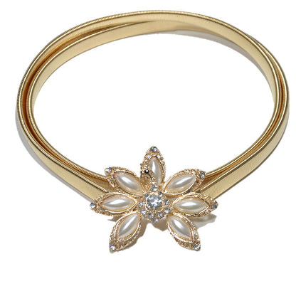 Flower bottom bow decorative waist chain