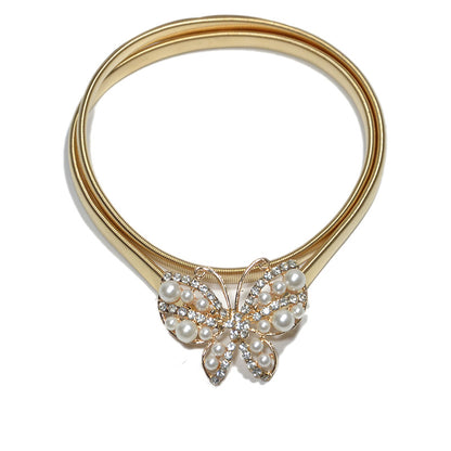 Flower bottom bow decorative waist chain