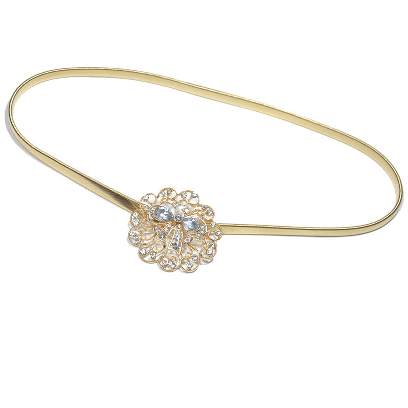 Flower bottom bow decorative waist chain