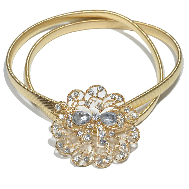 Flower bottom bow decorative waist chain