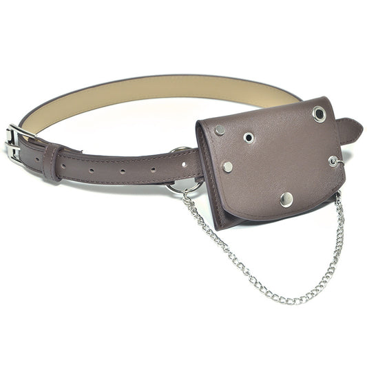 satchel belt punk denim imitation leather