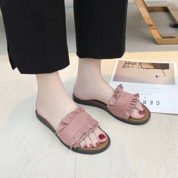 Spring and summer lace slippers