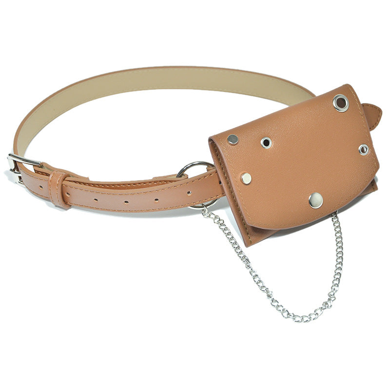 satchel belt punk denim imitation leather