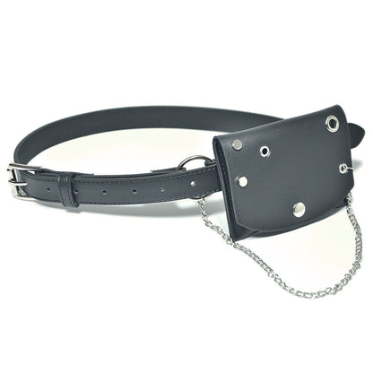 satchel belt punk denim imitation leather