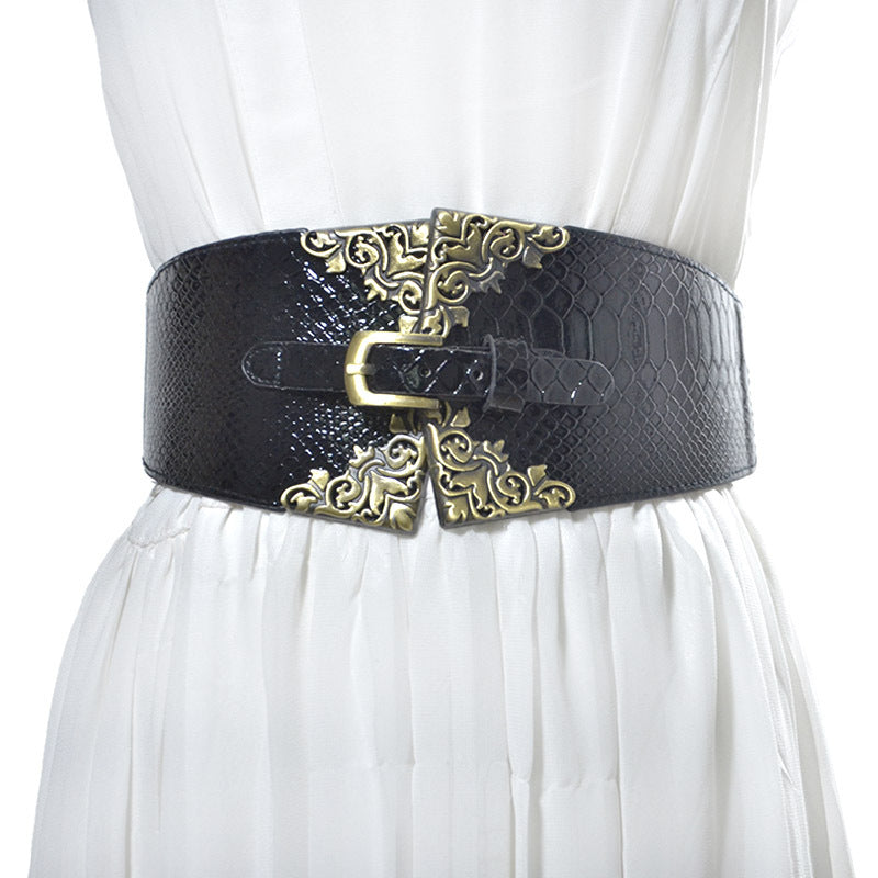 Retro buckle super wide waist seal
