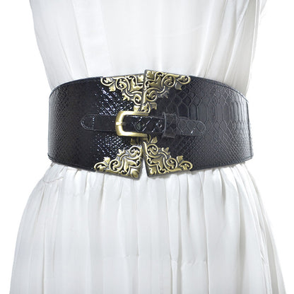 Retro buckle super wide waist seal