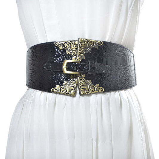 Retro buckle super wide waist seal
