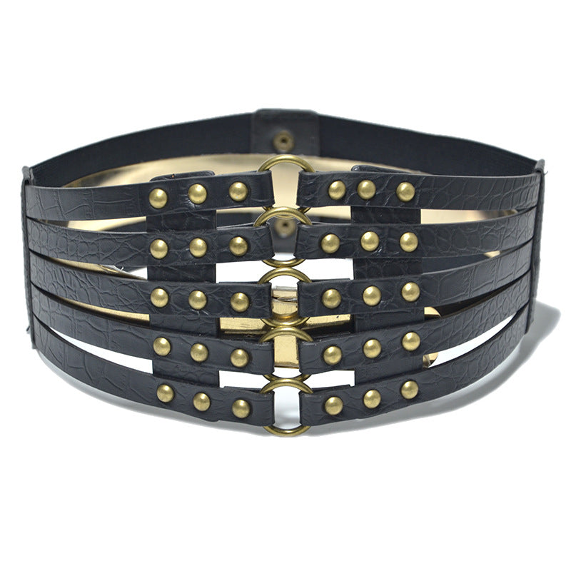 Bronze ring buckle wide belt wholesale