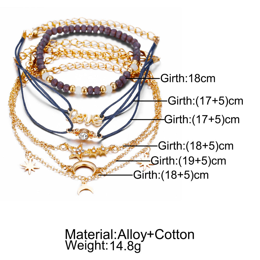 Love Star Moon Bracelet Set