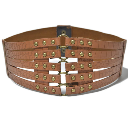 Bronze ring buckle wide belt wholesale