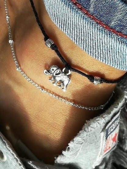 Beach Double-Layer Elephant Anklet