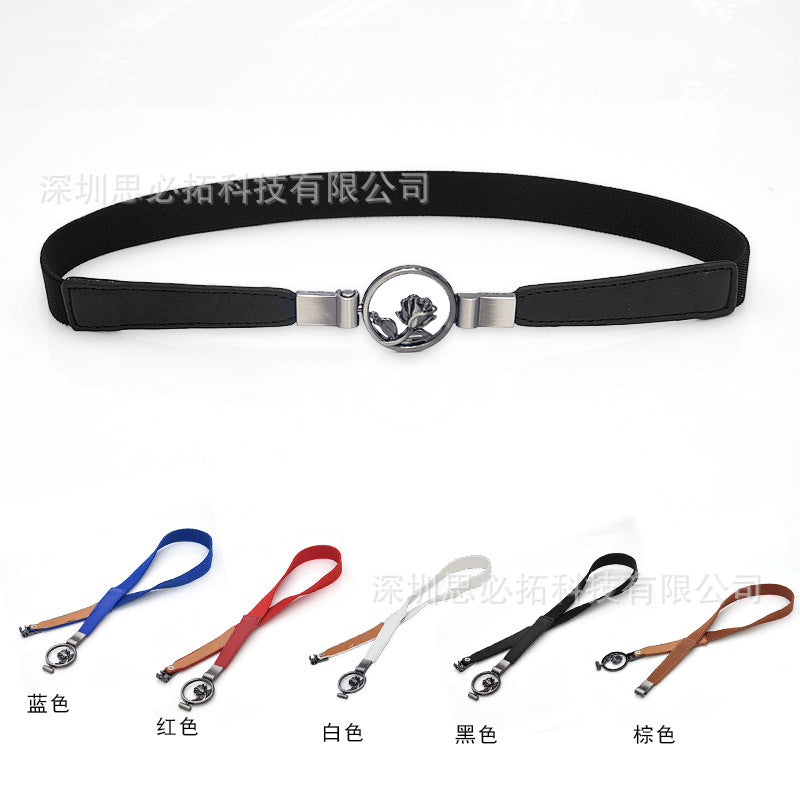 Rose imitation leather retro belt