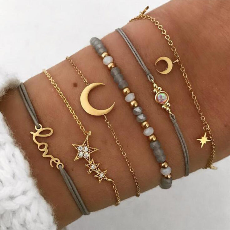 Love Star Moon Bracelet Set