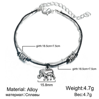 Beach Double-Layer Elephant Anklet