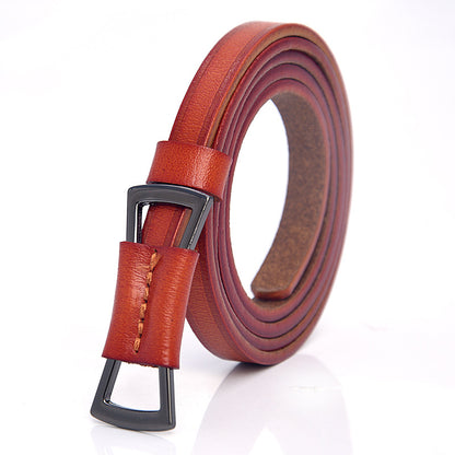 Black Red Belt Female Minimalist