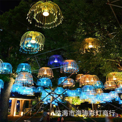 Colorful gradient LED fiber optic jellyfish light
