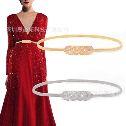 Elastic thin belt women's skirt