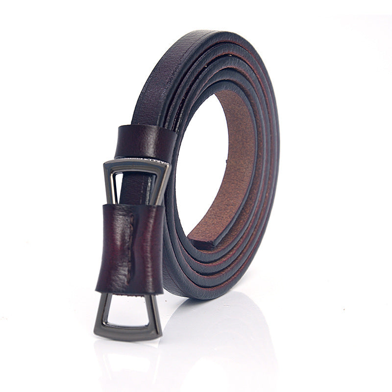 Black Red Belt Female Minimalist