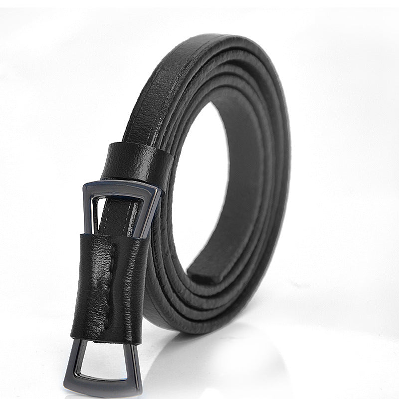 Black Red Belt Female Minimalist