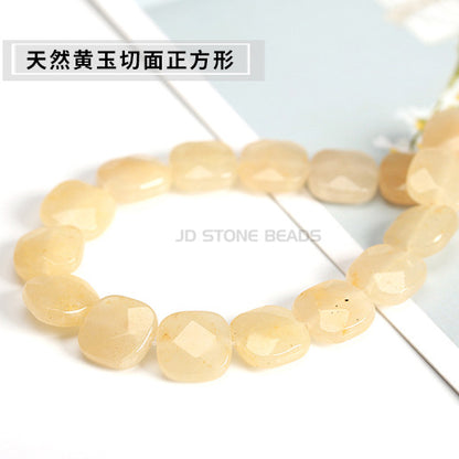 12Mm crystal agate cut square loose beads