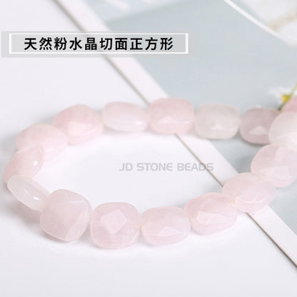 12Mm crystal agate cut square loose beads