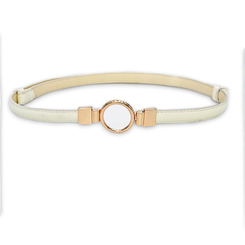 Black thin belt woman