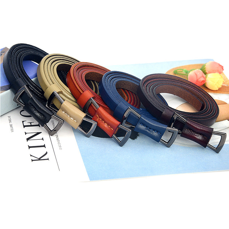 Black Red Belt Female Minimalist