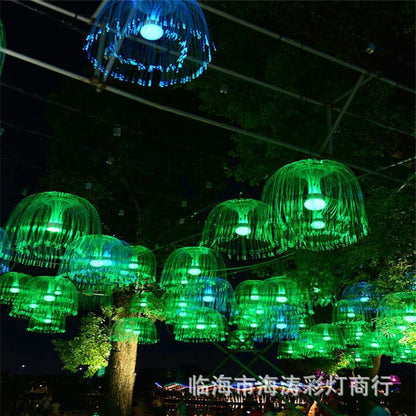 Colorful gradient LED fiber optic jellyfish light