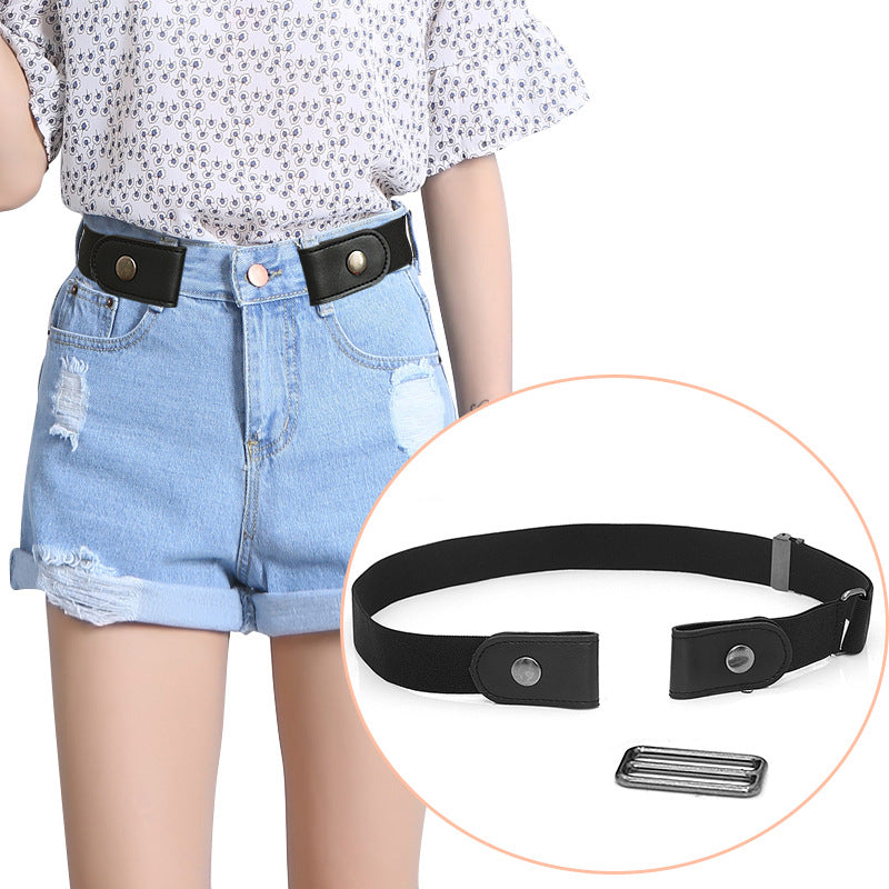Faux Leather Slim Elastic Belt