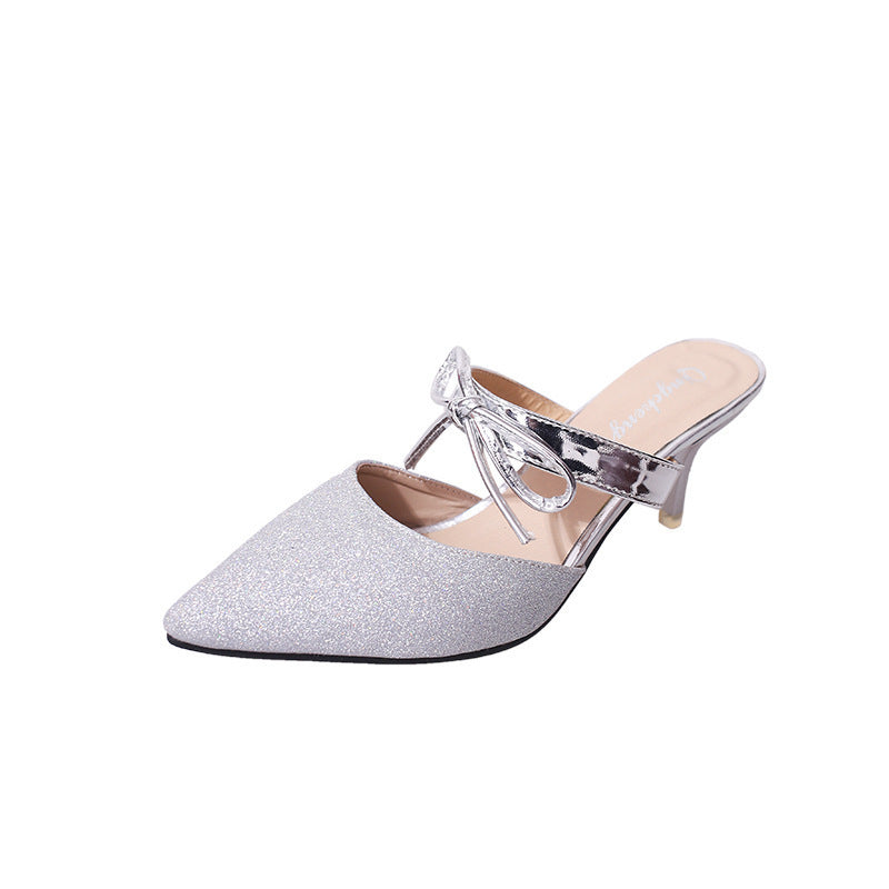 Sequined Ribbon Women's Sandals