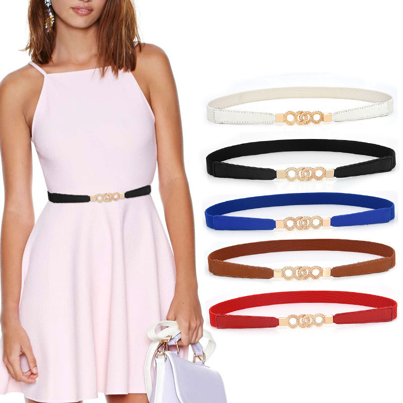 fashion Elastic thin belt women's skirt
