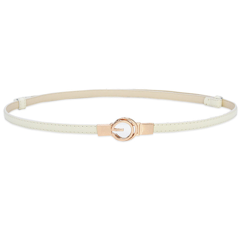 Patent leather women's thin belt