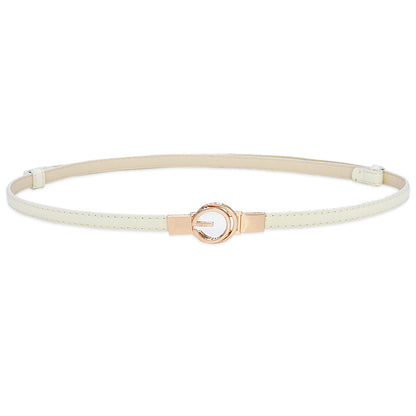 Patent leather women's thin belt