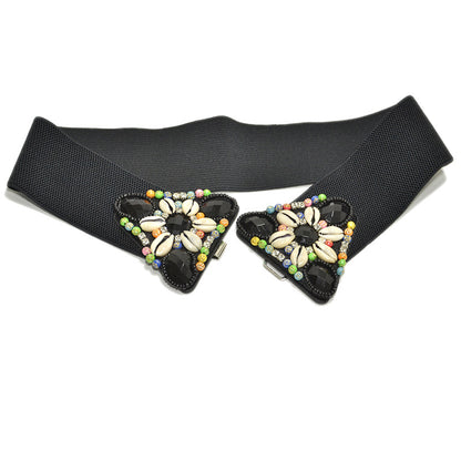 Rice bead string sewn women elastic waist seal